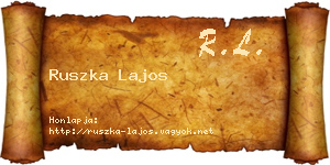 Ruszka Lajos névjegykártya